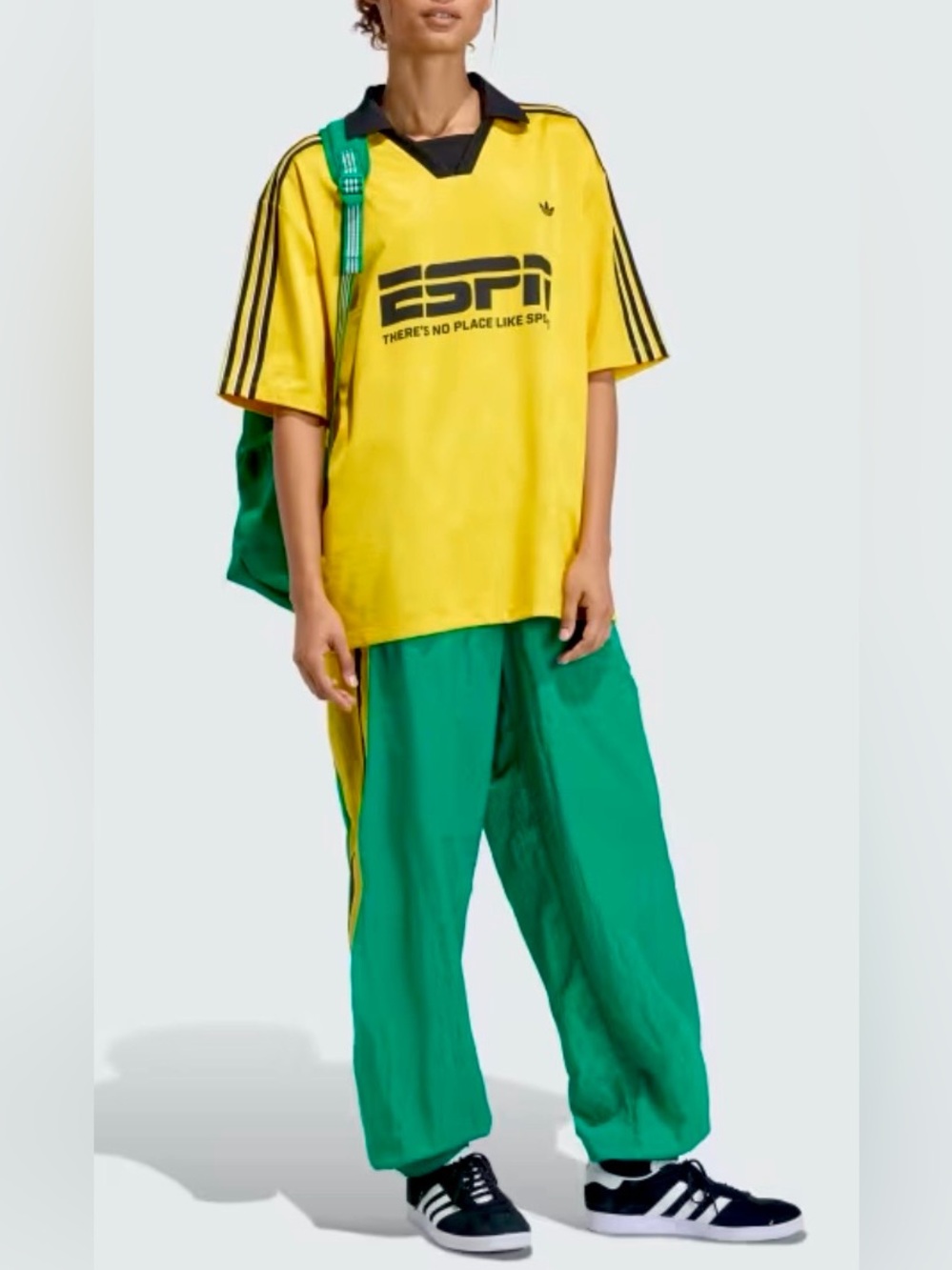 adidas FOOTBALL JERSEY SPONSOR Yellow and Black ESPN Graphic Soccer Jersey - Picture 5 of 8